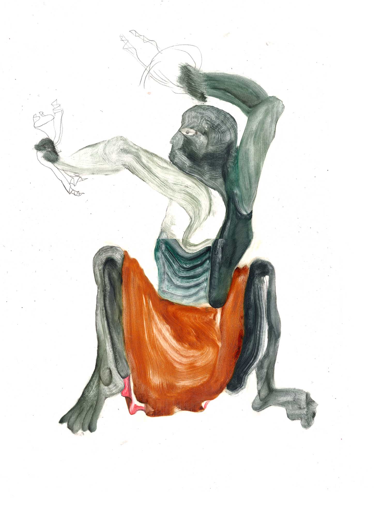 L’Amoureux danseur de Siyah
huile sur papier cuisson
53 x 32 cm